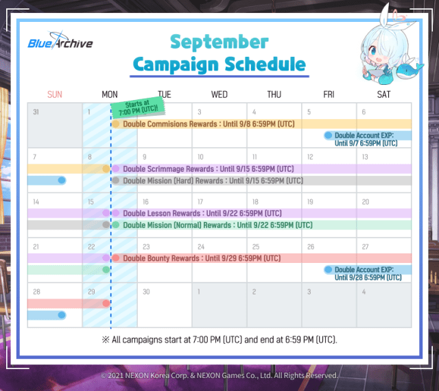 Blue Archive’s September Drop Up Event: Double Rewards Schedule & Rewards Explained