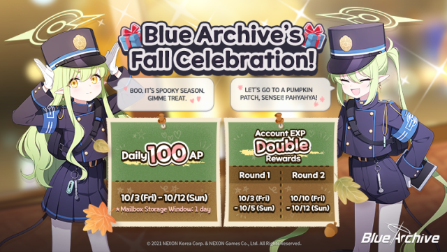 Blue Archive Fall Celebration: Double EXP & Daily AP Event Guide