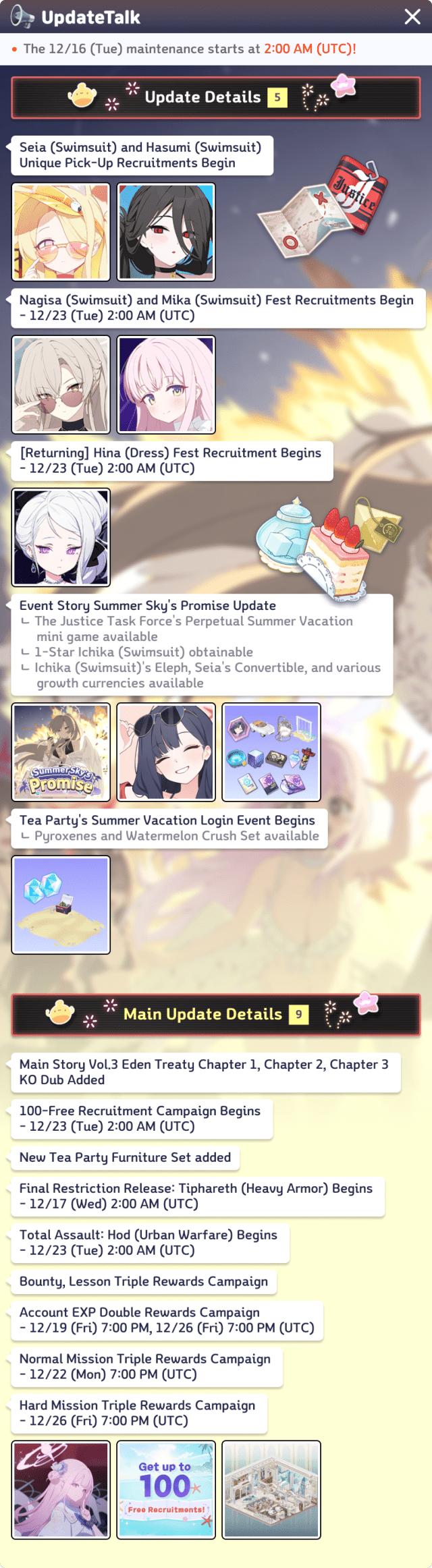 Blue Archive 12/16 Update: Summer Promise Event, Swimsuit B2