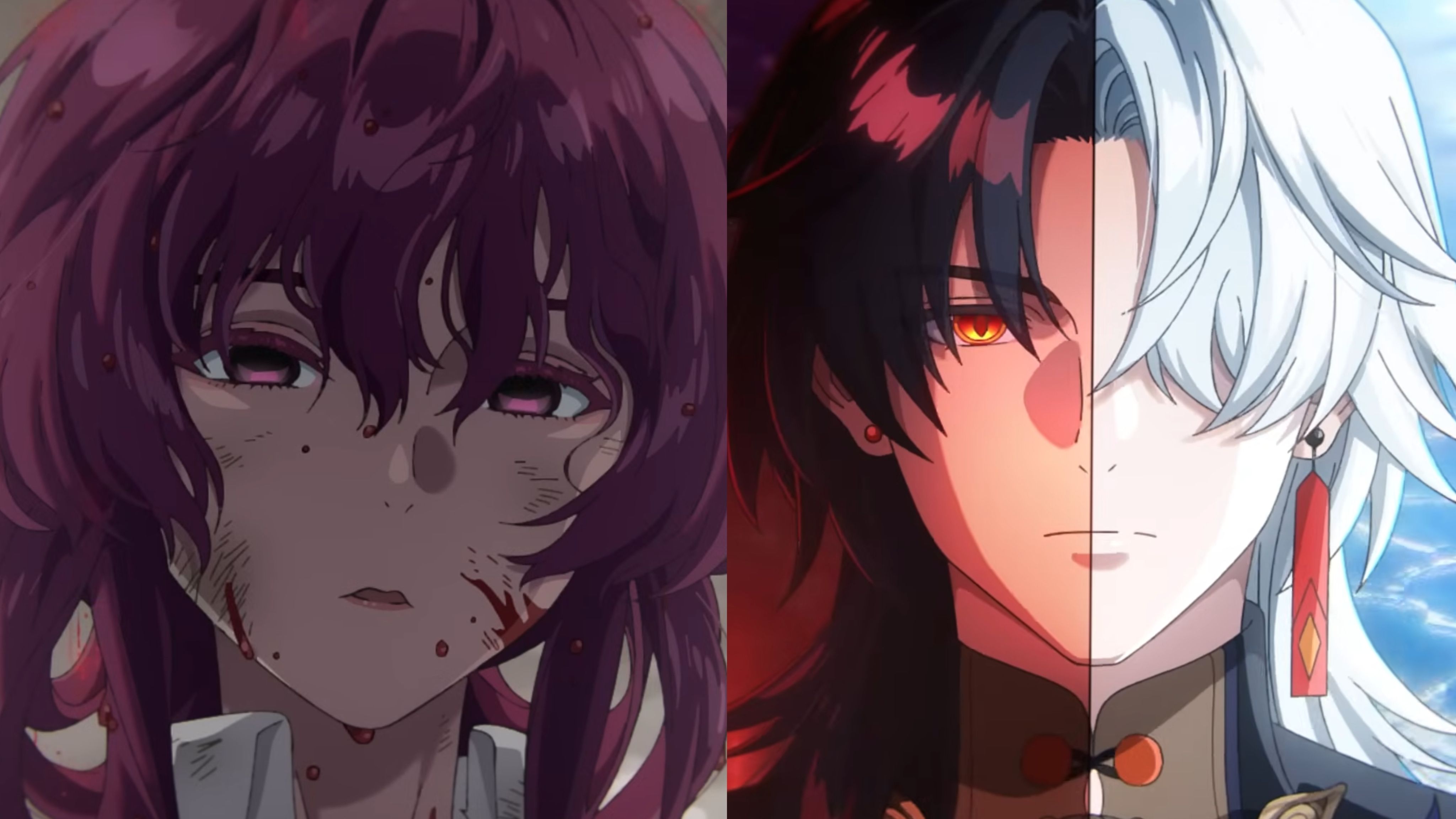 MAPPA x Honkai Star Rail concept trailer: Screengrab shows Dan Heng and Kafka in a dynamic confrontation, rendered in MAPPA's signature animation style.