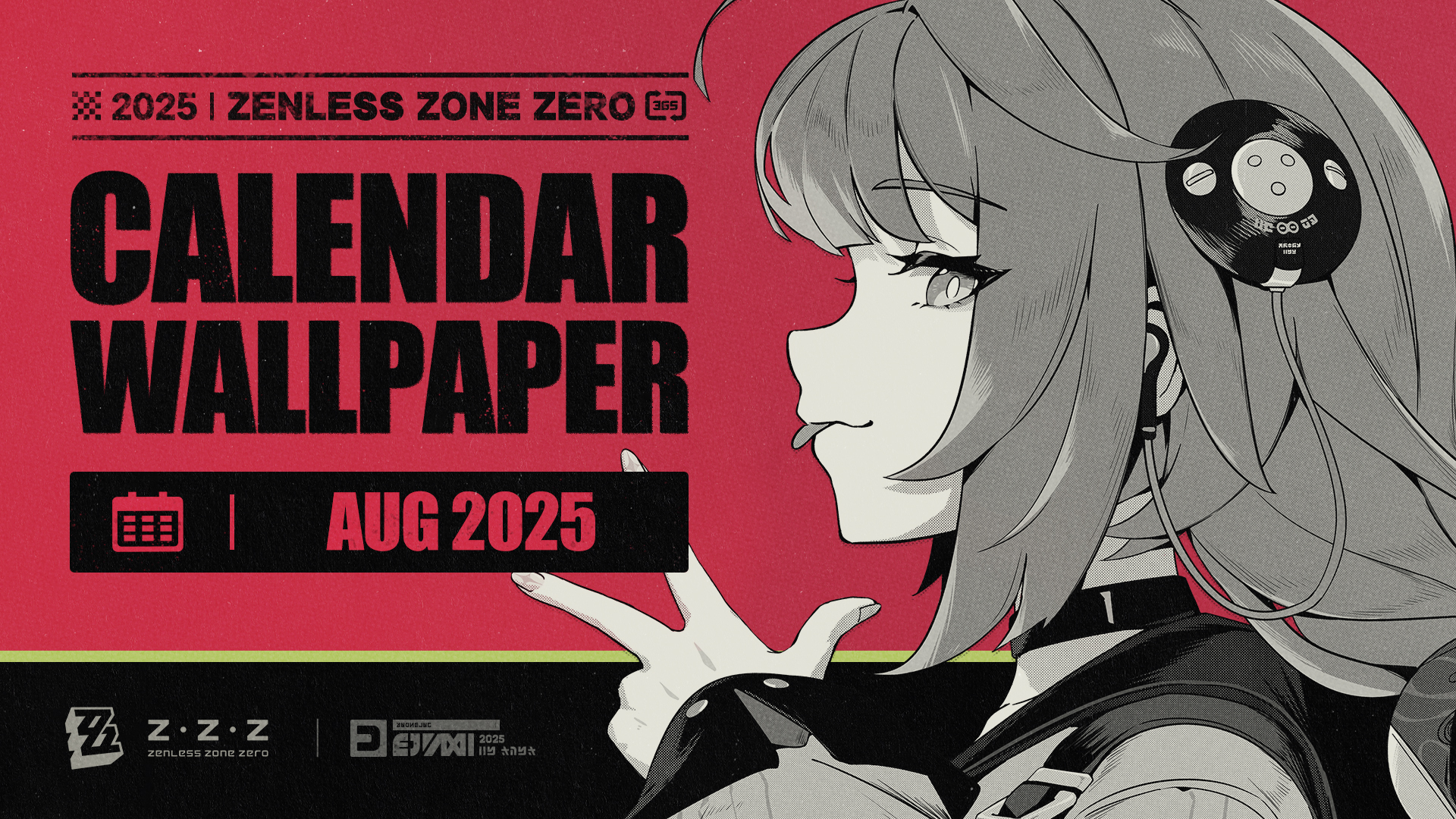 Zenless Zone Zero August 2025 Calendar Wallpaper