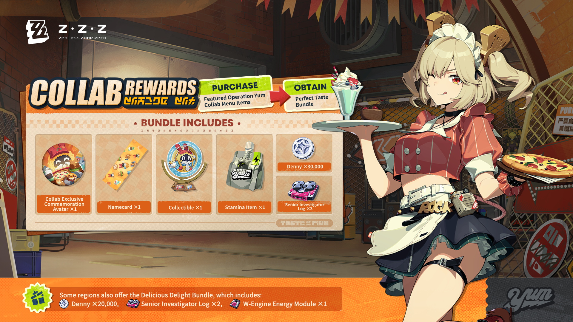 Operation Yum event interface showing rewards and missions