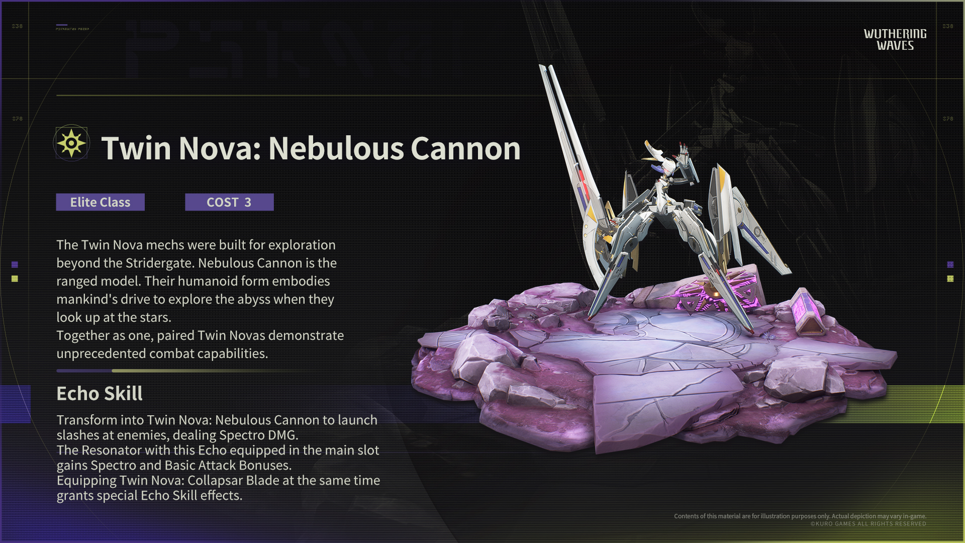 A twisted, parasitic Threat Device stretching sinewy, armored limbs in a cavernous biome—the scene is atmospheric, hinting at deep AI corruption.