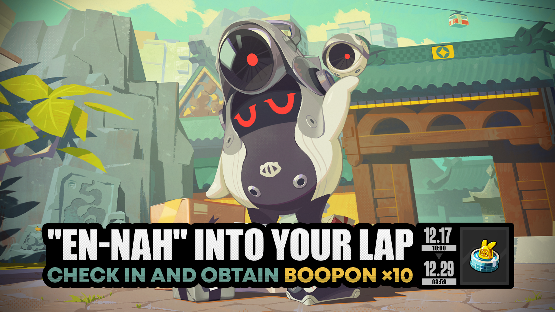 A clean, futuristic image featuring ZZZ's event mascot with login reward icons. Useful for previewing the UI and daily claim interface.