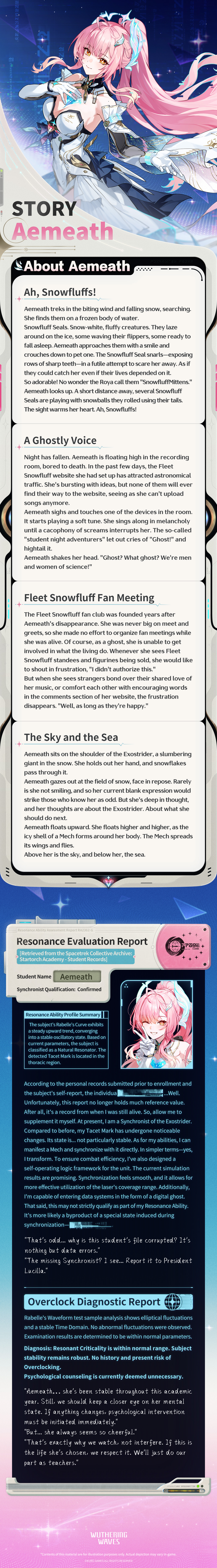 Aemeath in battle stance: Showcases a dynamic combat pose highlighting her unique technology-driven design.