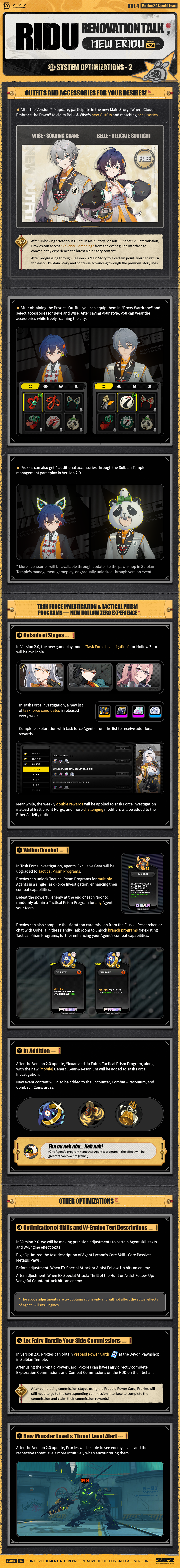 Zenless Zone Zero 2.0 System Update Preview