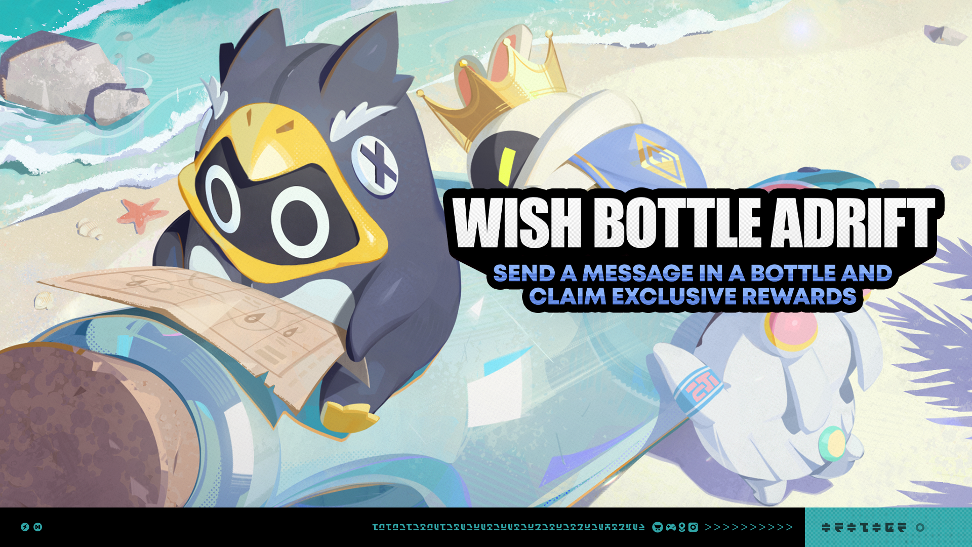 Gully at the Fantasy Resort receives wishes in a bottle, inviting players to join the ritual on a moonlit coast.