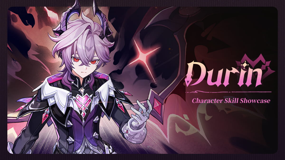 Official Durin Artwork: Towering draconic silhouette, Mondstadt in backdrop. Useful for illustrating his imposing combat presence.