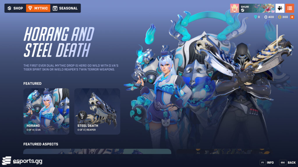 D.Va Horang Skin Levels and Aspects