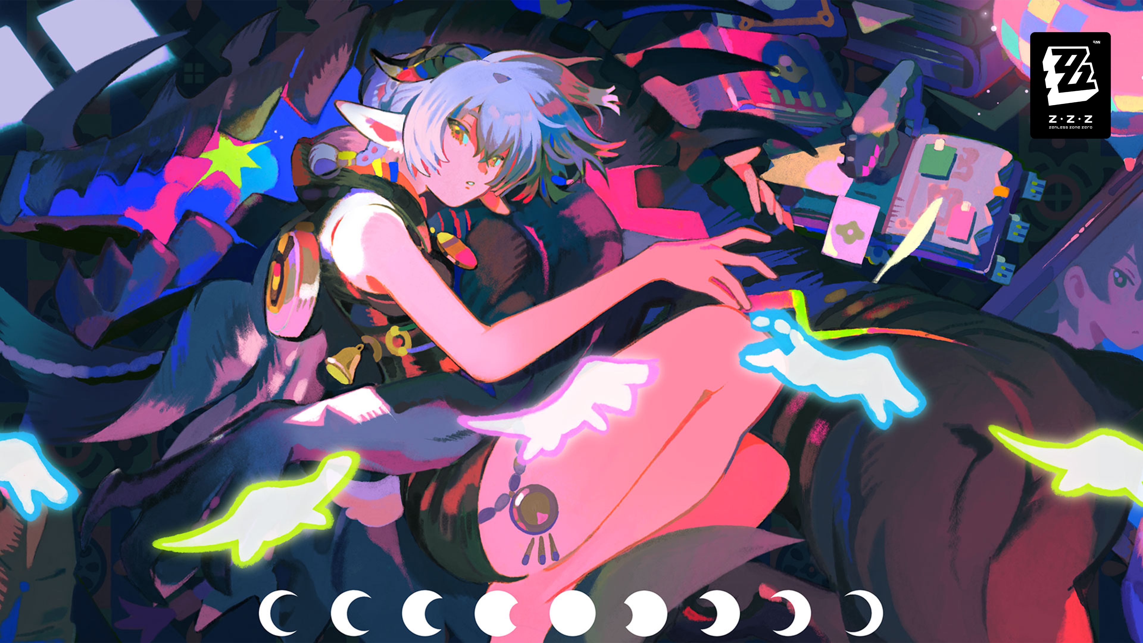 Neon-lit agent holding high-tech weaponry