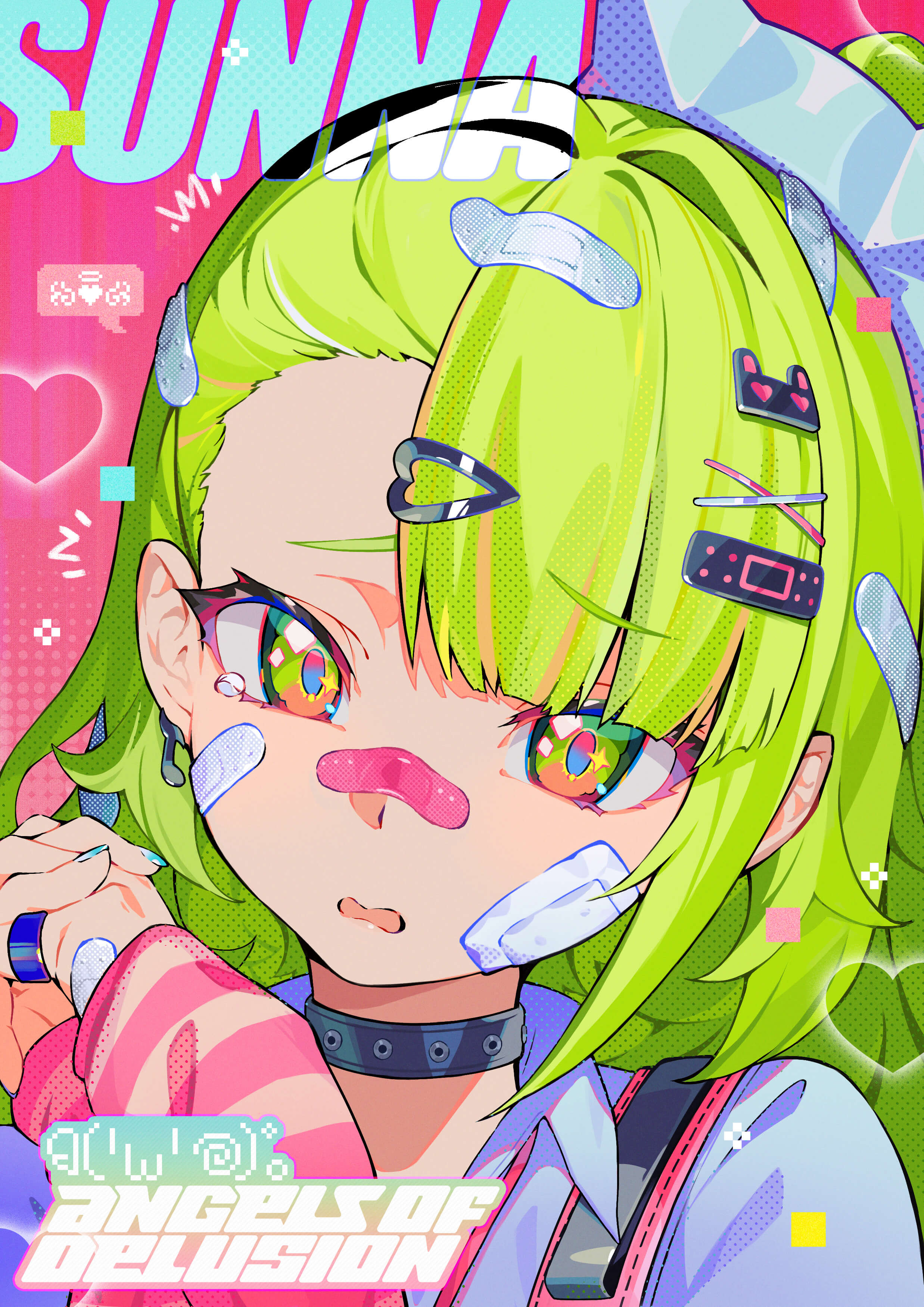 Three stylized anime characters—Aria performing, Sunna with musical equipment, Nangong Yu leading—celebrate fan engagement; digital art style is vibrant and energetic.