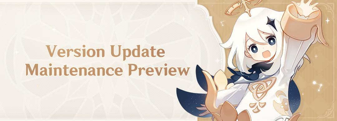 Genshin Impact maintenance notice with Paimon