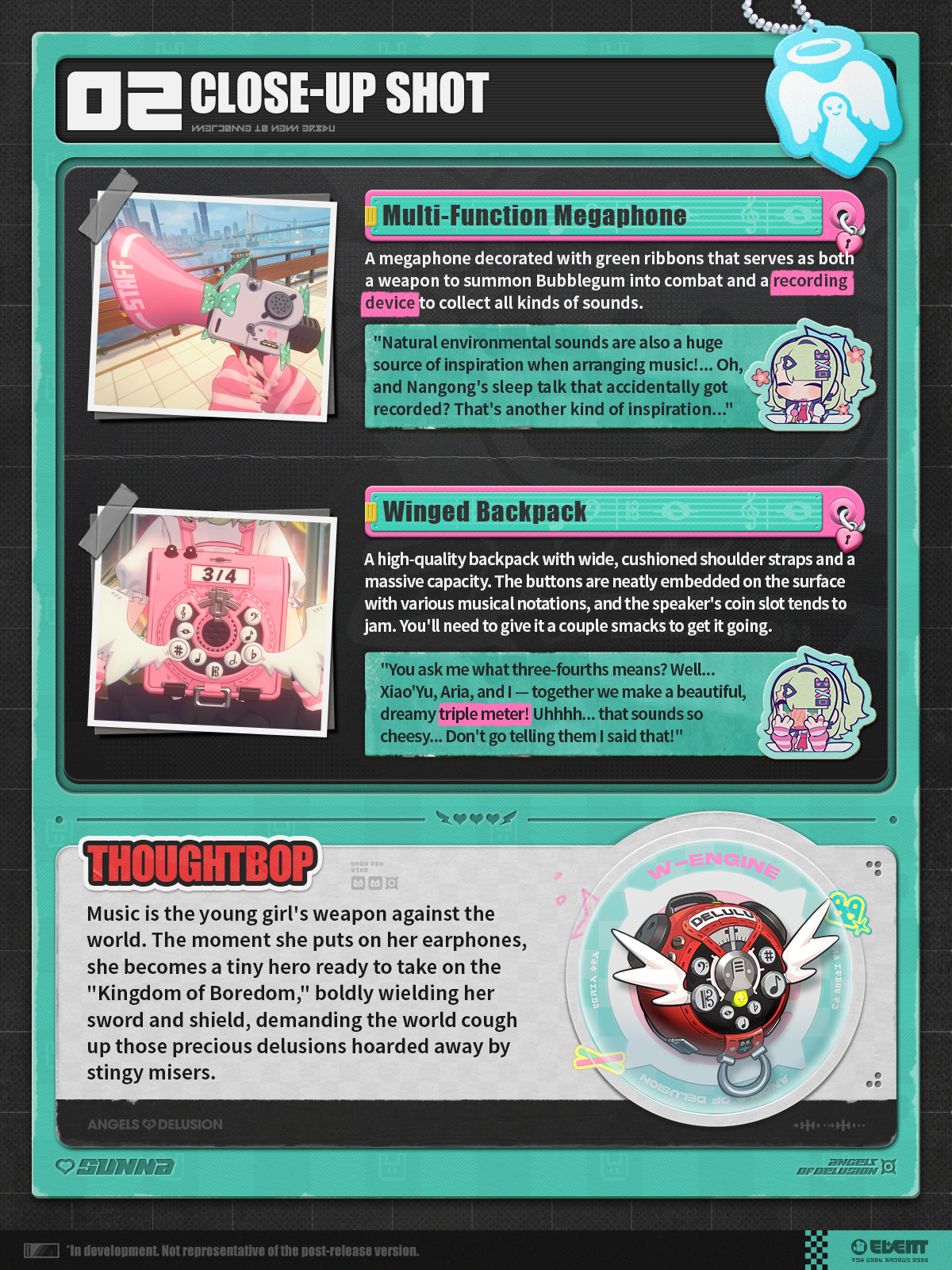 In-game screenshot of Sunna mid-performance with neon-lit effects, evocative of resonant support abilities.