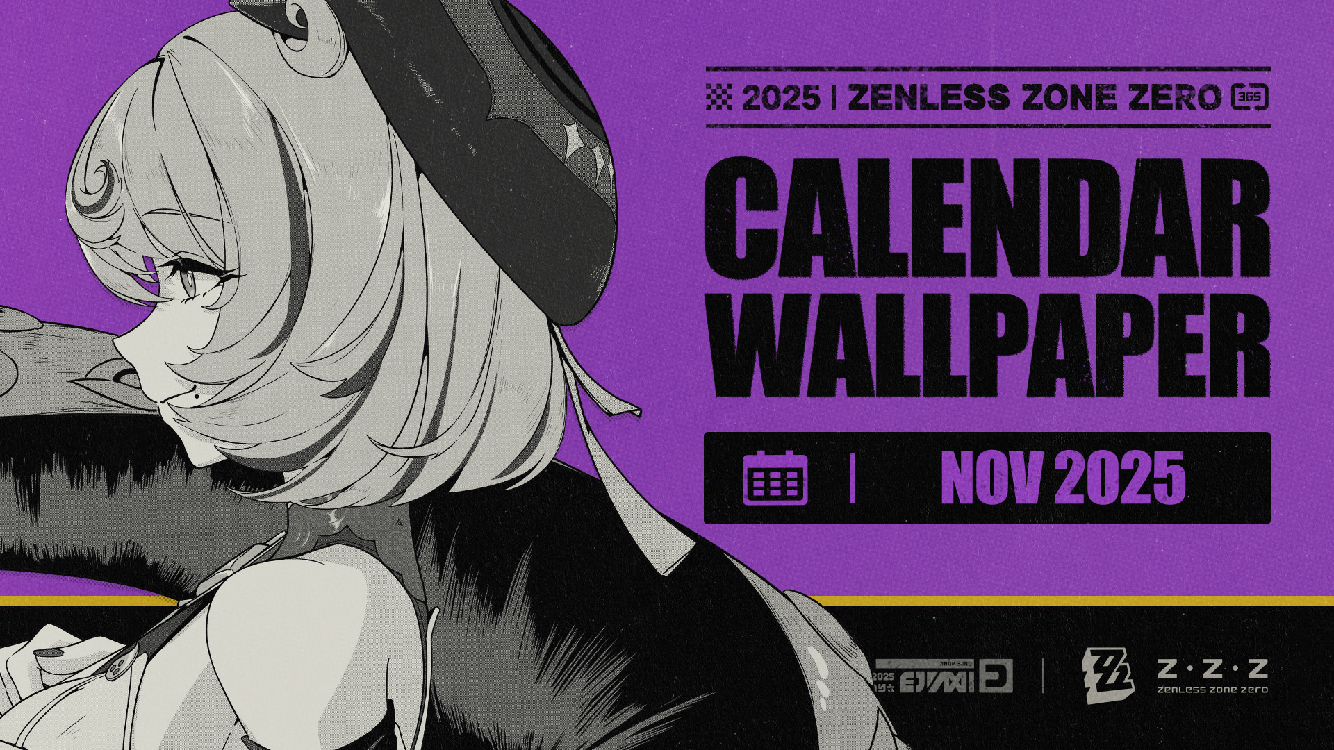 Zenless Zone Zero November 2025 Calendar features a character overlooking a rainy ocean, evoking themes of reflection and relaxation.