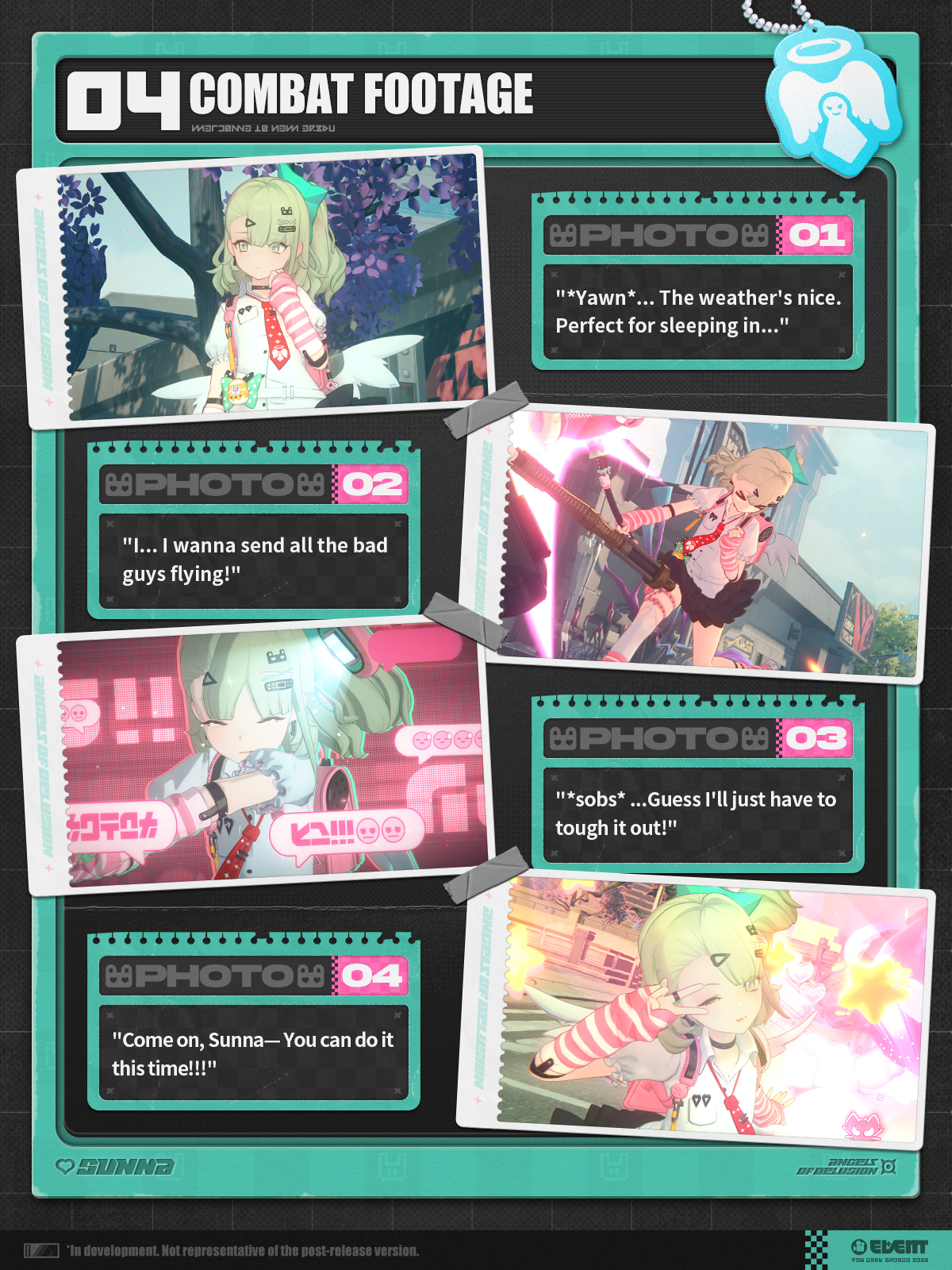 Sunna interacting with fans in an urban plaza, hinting at her community-oriented lore.