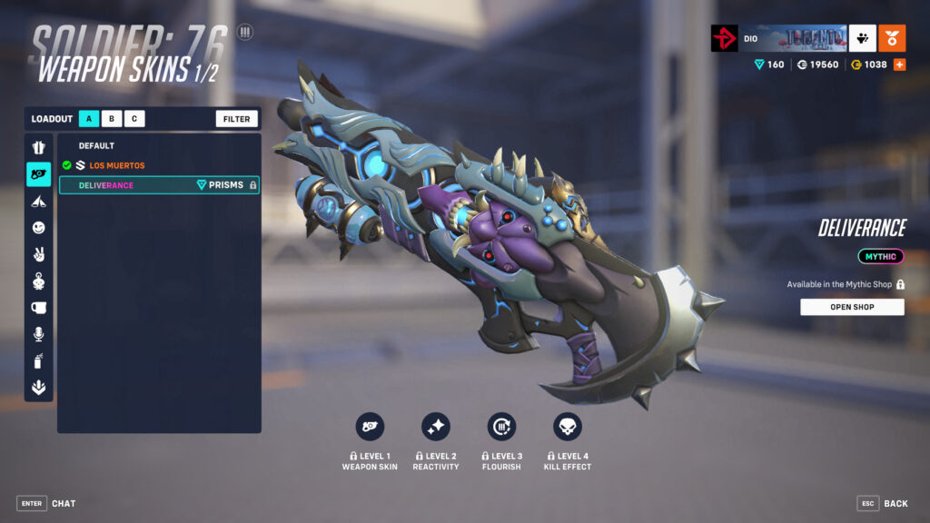 Deliverance mythic weapon skin for Soldier: 76