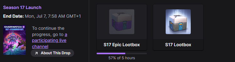 Overwatch 2 Season 17 Twitch drops inventory (Screenshot by earlygg.com)