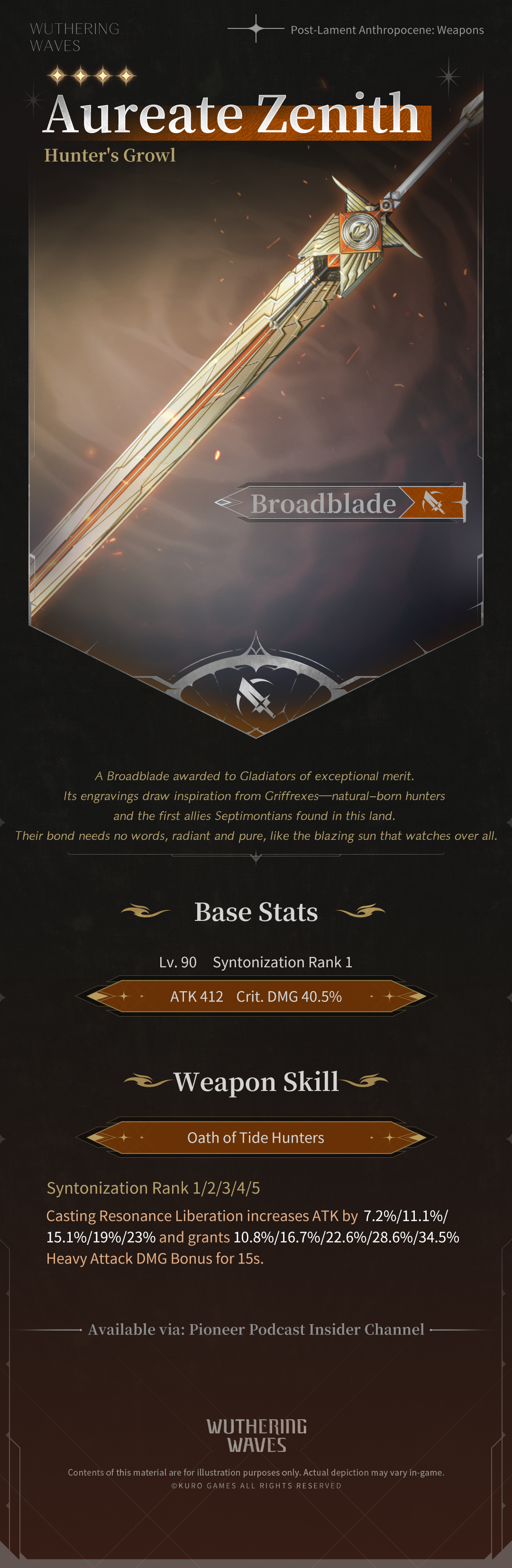 Weapon in action, slicing through the Dark Tide.